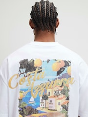 River Island Oversized Costa Azzurra Szene-T-Shirt - Bild 4 von 4