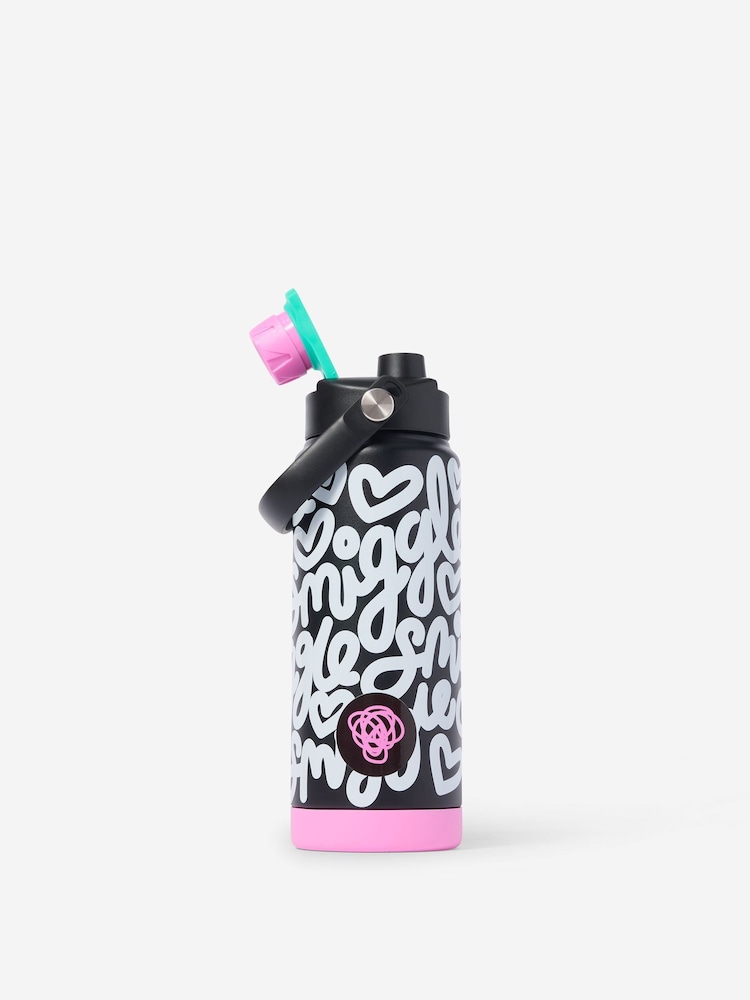 Smiggle Black Squiggle Insulated Stainless Steel Drink Bottle 720Ml - Image 2 of 2 Smiggle Black Squiggle Insulated Stainless Steel Drink Bottle 720Ml - Image 2 of 2