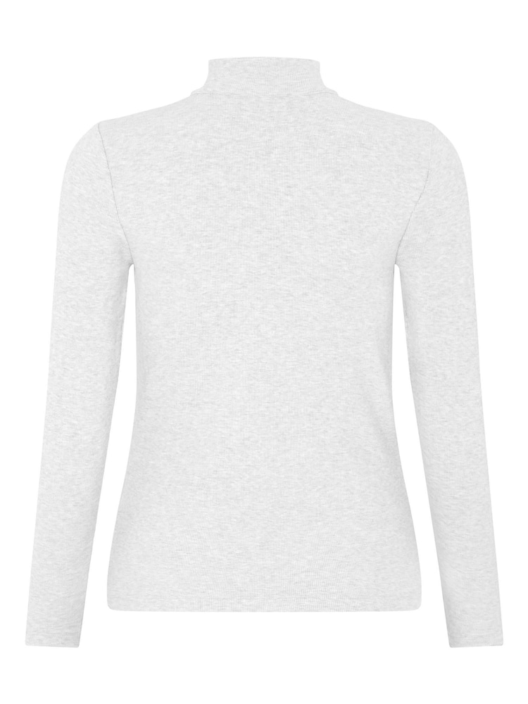 Mint Velvet Grey Rouleau Button Cotton Rich Top - Image 4 of 4