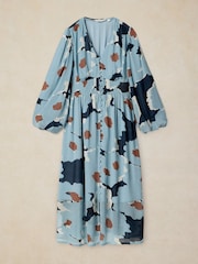 White Stuff Blue Leela Midi Dress - Image 4 of 5
