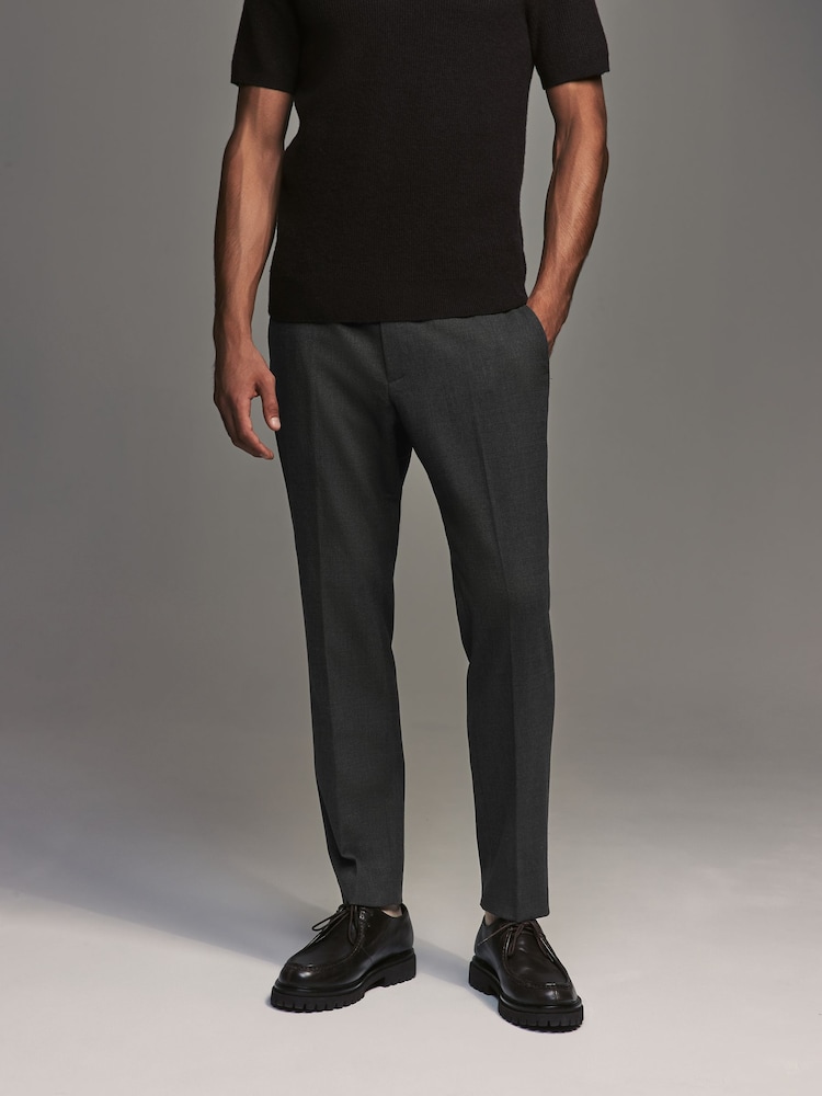 Anthrazitgrau - Elegante Jogginghose aus Wollmischung mit elastischem Bund - Bild 1 von 10 Anthrazitgrau - Elegante Jogginghose aus Wollmischung mit elastischem Bund - Bild 1 von 10