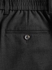 Charcoal Grey Elasticated Waist Smart Wool Blend Joggers - Image 3 of 10