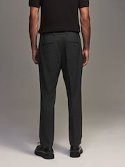 Charcoal Grey Elasticated Waist Smart Wool Blend Joggers - Image 5 of 10