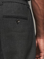 Charcoal Grey Elasticated Waist Smart Wool Blend Joggers - Image 7 of 10