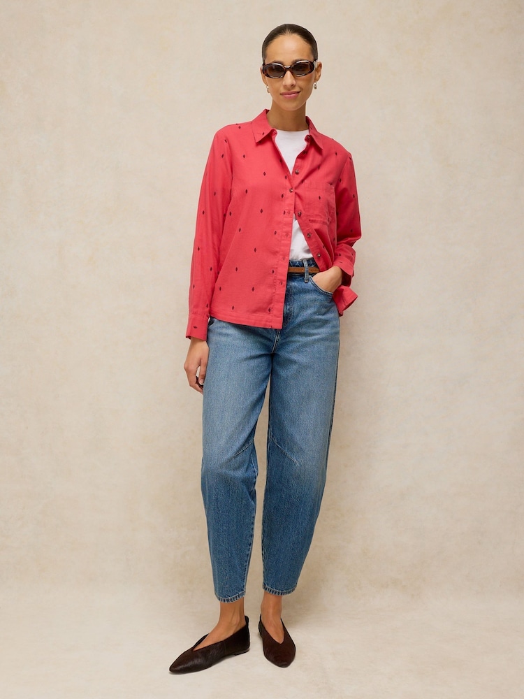 White Stuff Pink Libby Organic Cotton Shirt - Image 2 of 5 White Stuff Pink Libby Organic Cotton Shirt - Image 2 of 5