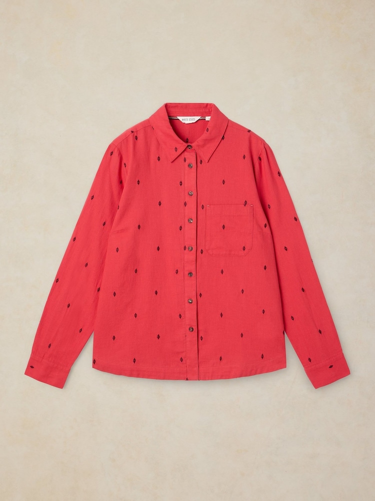 White Stuff Pink Libby Organic Cotton Shirt - Image 5 of 5 White Stuff Pink Libby Organic Cotton Shirt - Image 5 of 5