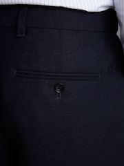 Azul marino - Corte slim - Pantalones de 100 % lana con cinturilla de Motion Flex de Signature - Imagen 5 de 9