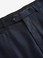 Azul marino - Corte slim - Pantalones de 100 % lana con cinturilla de Motion Flex de Signature - Imagen 7 de 9