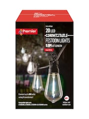 Premier Decorations Ltd Garden 20 White Connectable Festoon Lights - Image 3 of 3