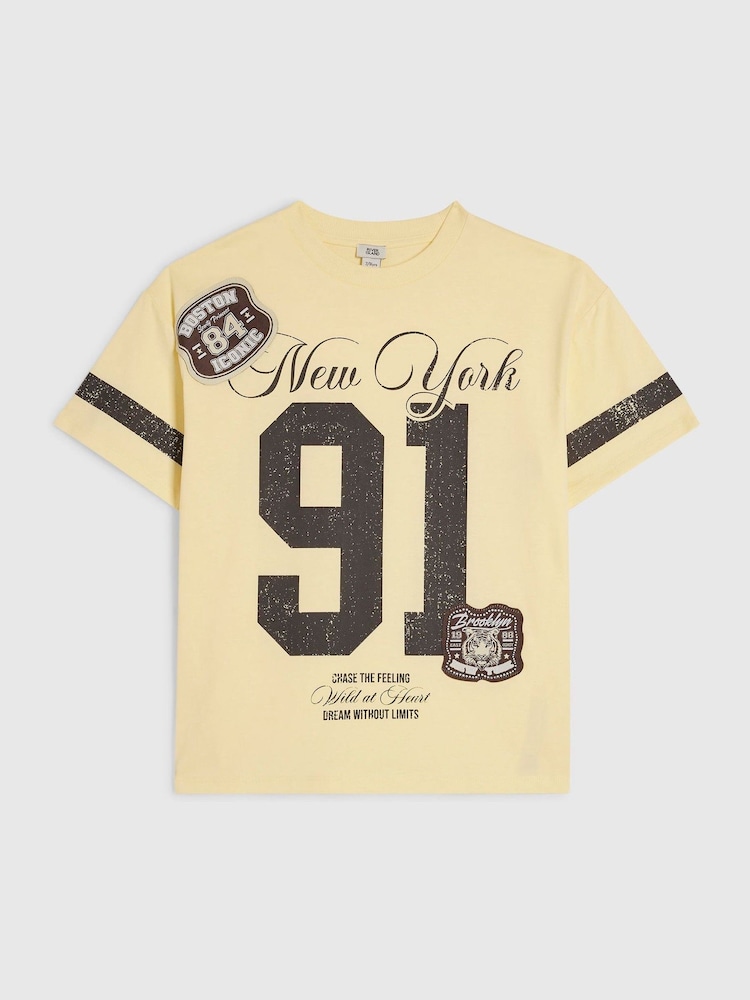 River Island Yellow New York  T-Shirt - Image 1 of 4