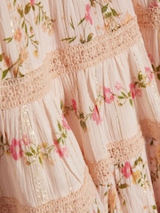 River Island Pink Ditsy Brunch Top & Rara Skirt Set - Image 4 of 4