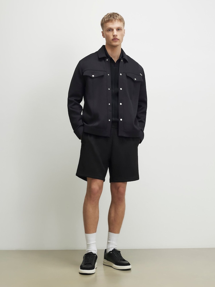 River Island Black Textured Scuba Overshirt - Image 1 of 4