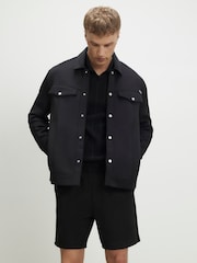 River Island Black Textured Scuba Overshirt - Image 2 of 4