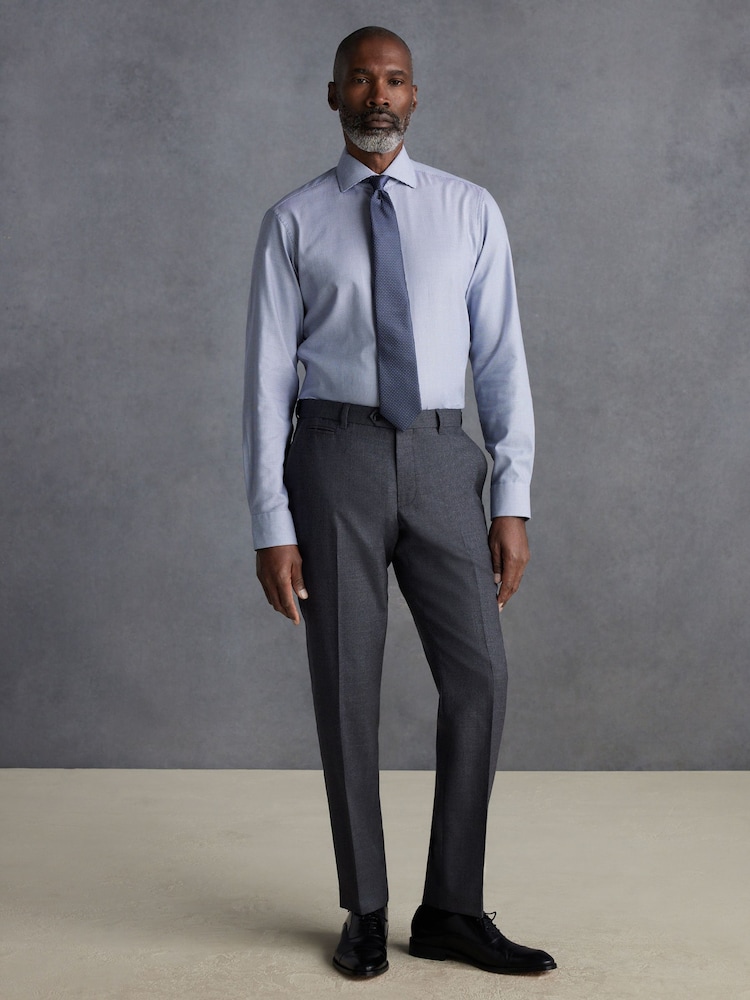 Grey Regular Fit Signature 100% Wool Trousers With Motion Flex Waistband - Image 2 of 13 Grey Regular Fit Signature 100% Wool Trousers With Motion Flex Waistband - Image 2 of 13