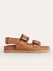 Boden Brown Chunky Flat Buckled Sandals - Image 3 of 5