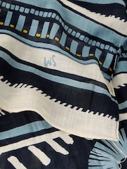 White Stuff Blue Callie Printed Scarf - Image 2 of 3