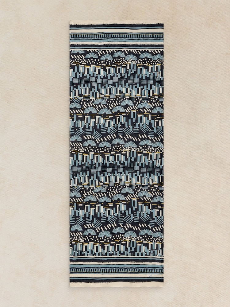 White Stuff Blue Callie Printed Scarf - Image 3 of 3