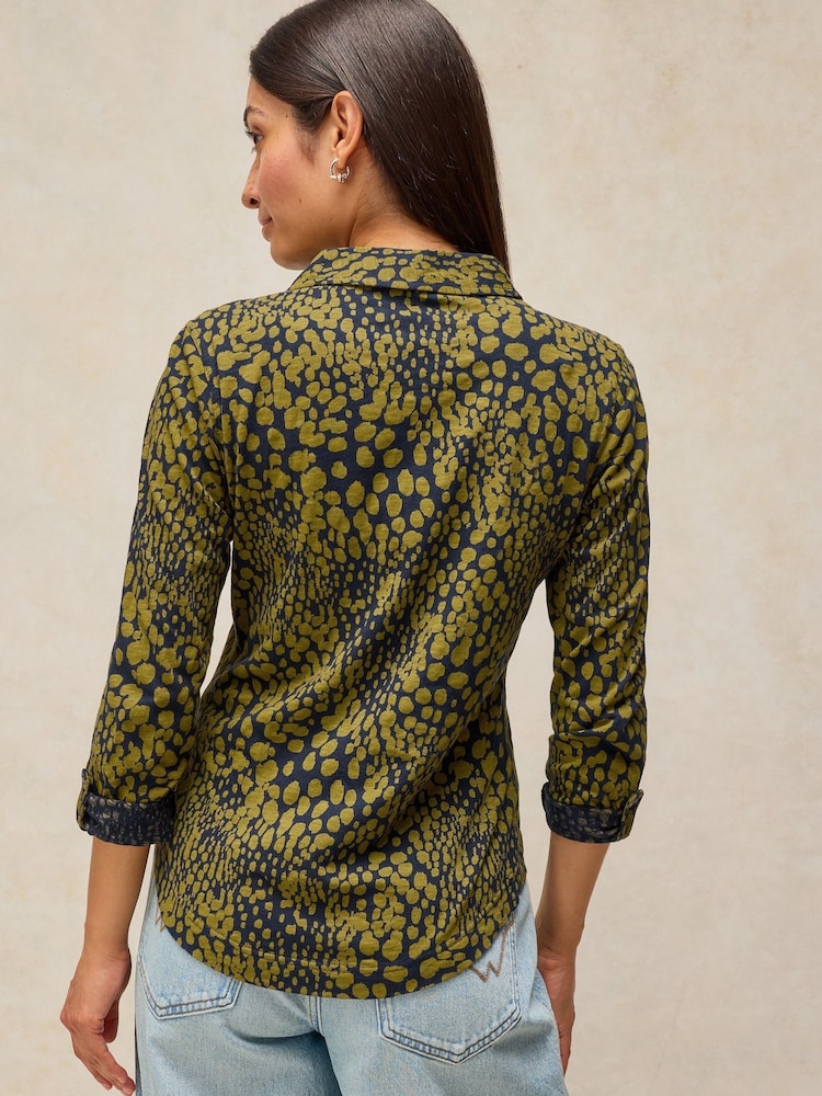 White Stuff Green Annie Cotton Jersey Shirt - Image 2 of 6 White Stuff Green Annie Cotton Jersey Shirt - Image 2 of 6