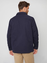 Threadbare Navy Check Lined Cotton Shacket - Image 2 of 4