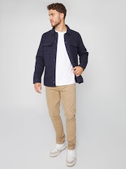 Threadbare Navy Check Lined Cotton Shacket - Image 3 of 4