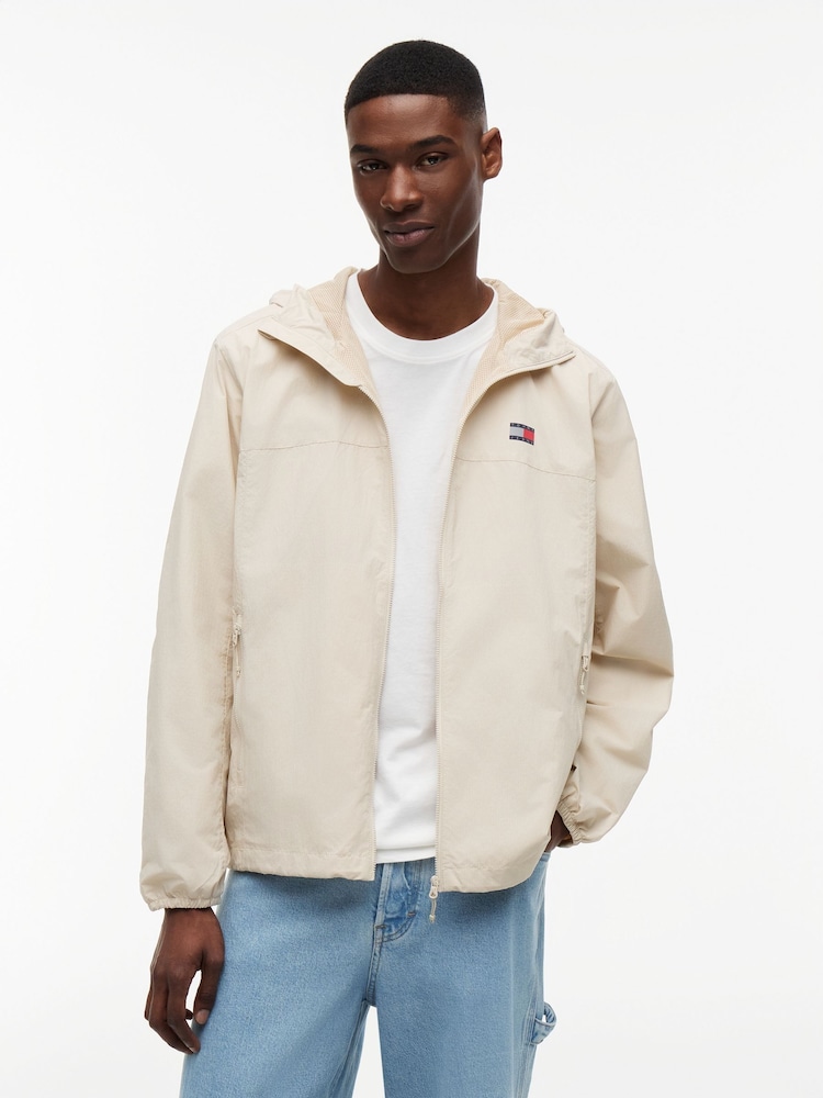 Tommy Jeans Natural Packable Ripstop Relaxed Hooded Jacket - Image 1 of 5