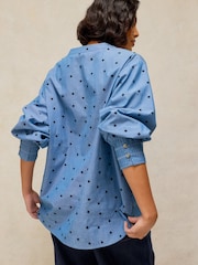 White Stuff Blue Raya Pop Over Blouse - Image 4 of 6