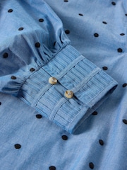 White Stuff Blue Raya Pop Over Blouse - Image 6 of 6