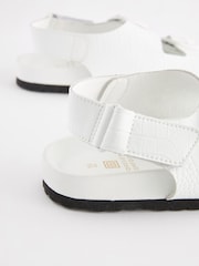 White Croc Effect Back Strap Leather Footbed Sandals - Image 7 of 7
