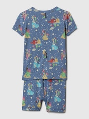 Gap Blue Disney Princess Organic Cotton Short Sleeve Pyjama Set (6-12 months) - Image 2 of 2