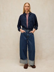 White Stuff Blue Libby Organic Cotton Shirt - Image 1 of 5