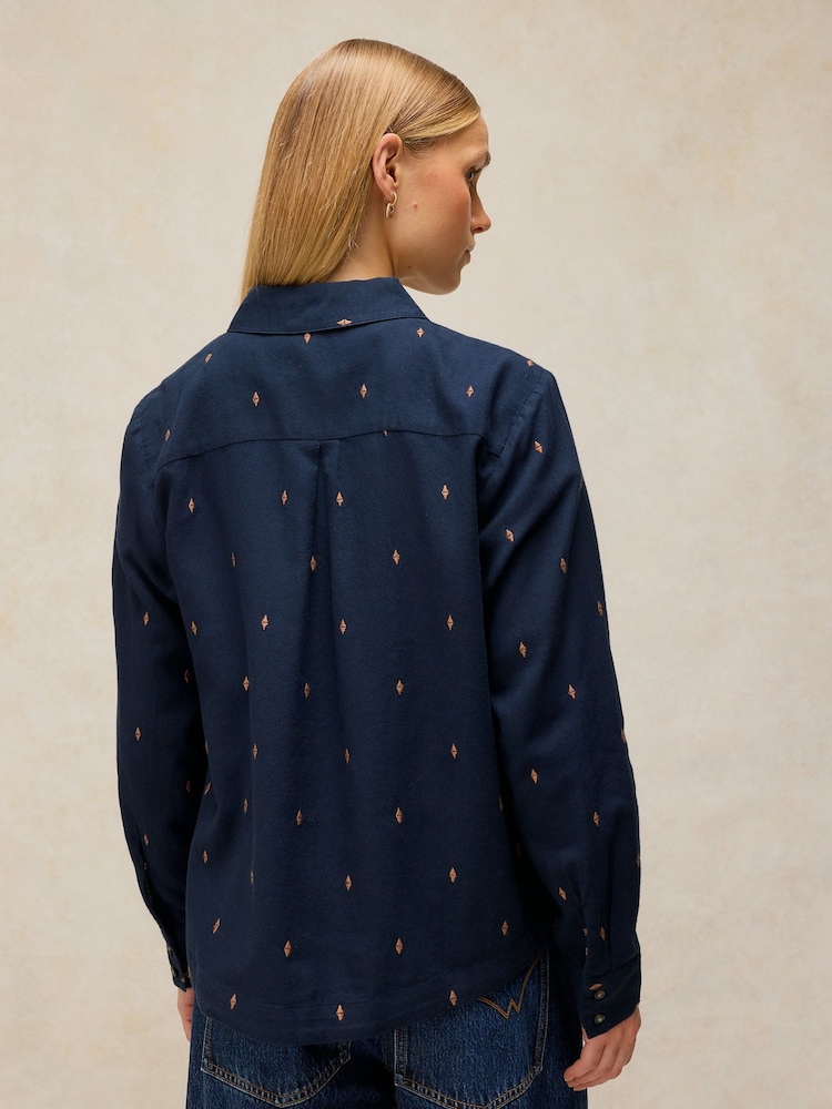 White Stuff Blue Libby Organic Cotton Shirt - Image 2 of 5 White Stuff Blue Libby Organic Cotton Shirt - Image 2 of 5