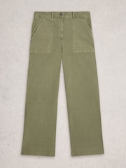 White Stuff Green Twister Chino Wide Leg Trousers - Image 5 of 6
