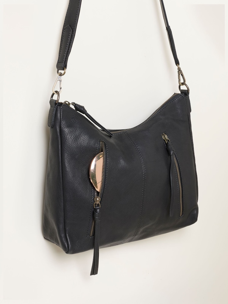 FatFace Polly Black Leather Crossbody Bag - Image 3 of 3 FatFace Polly Black Leather Crossbody Bag - Image 3 of 3