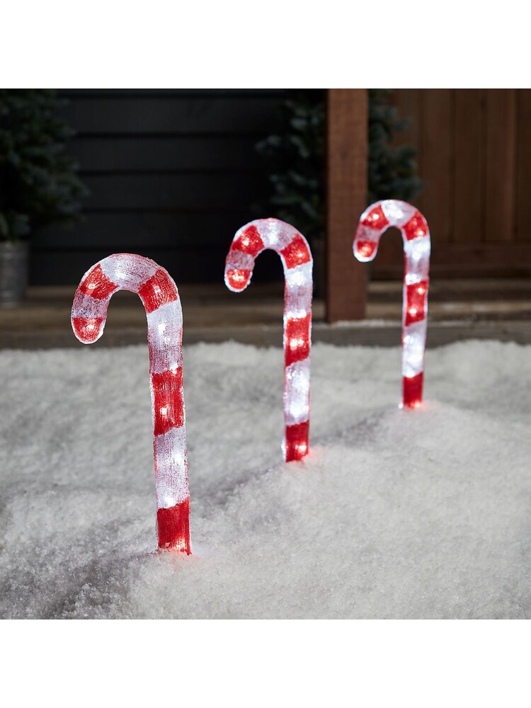 Lights4fun Candy Cane Trio Outdoor Christmas Decoration - Image 1 of 2