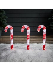Lights4fun Candy Cane Trio Outdoor Christmas Decoration - Image 2 of 2