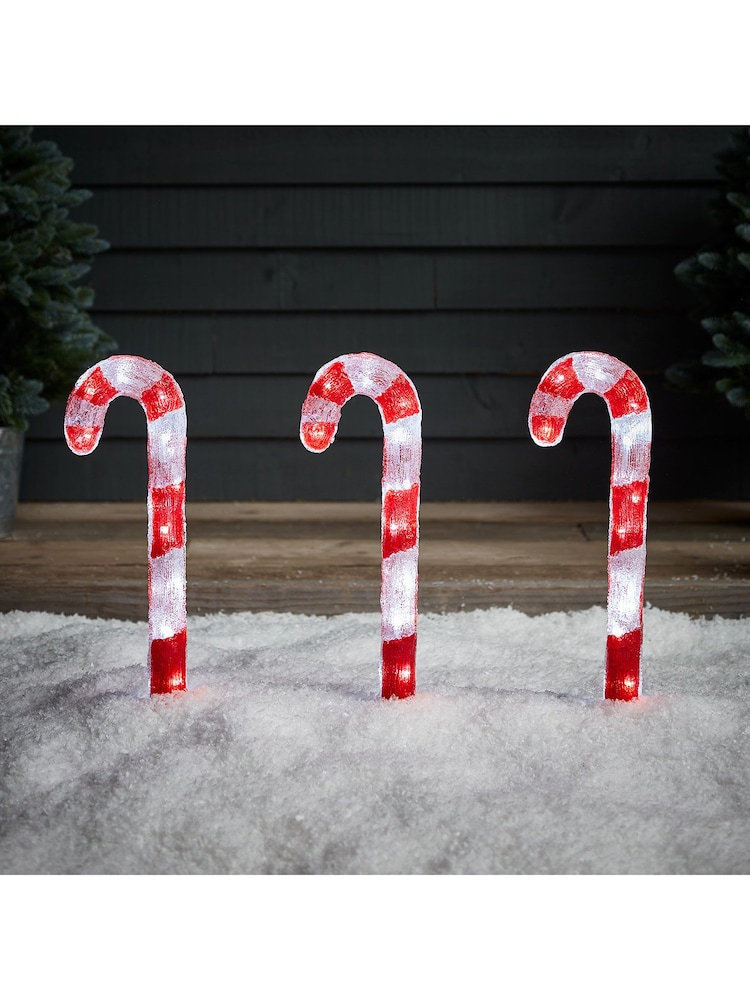 Lights4fun Candy Cane Trio Outdoor Christmas Decoration - Image 2 of 2