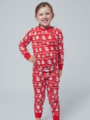 Harry Bear Red Snuggle Fit 100% Cotton Christmas Pyjamas - Image 1 of 5