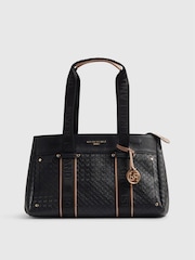 River Island Black Embossed Monogram Tote Bag - Image 2 of 6