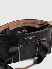 River Island Black Embossed Monogram Tote Bag - Image 5 of 6