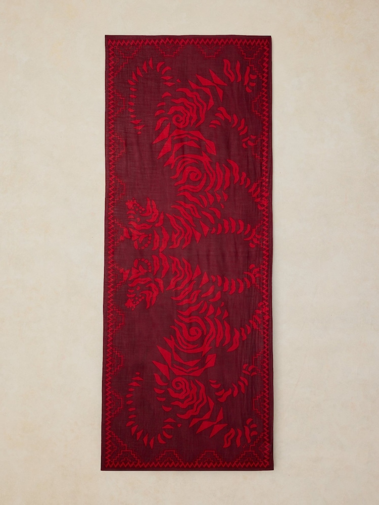 White Stuff Red Callie Printed Scarf - Image 2 of 3 White Stuff Red Callie Printed Scarf - Image 2 of 3