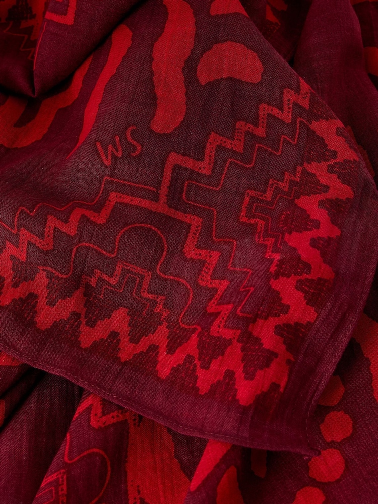 White Stuff Red Callie Printed Scarf - Image 3 of 3 White Stuff Red Callie Printed Scarf - Image 3 of 3