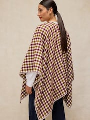 White Stuff Green Check Poncho - Image 2 of 5