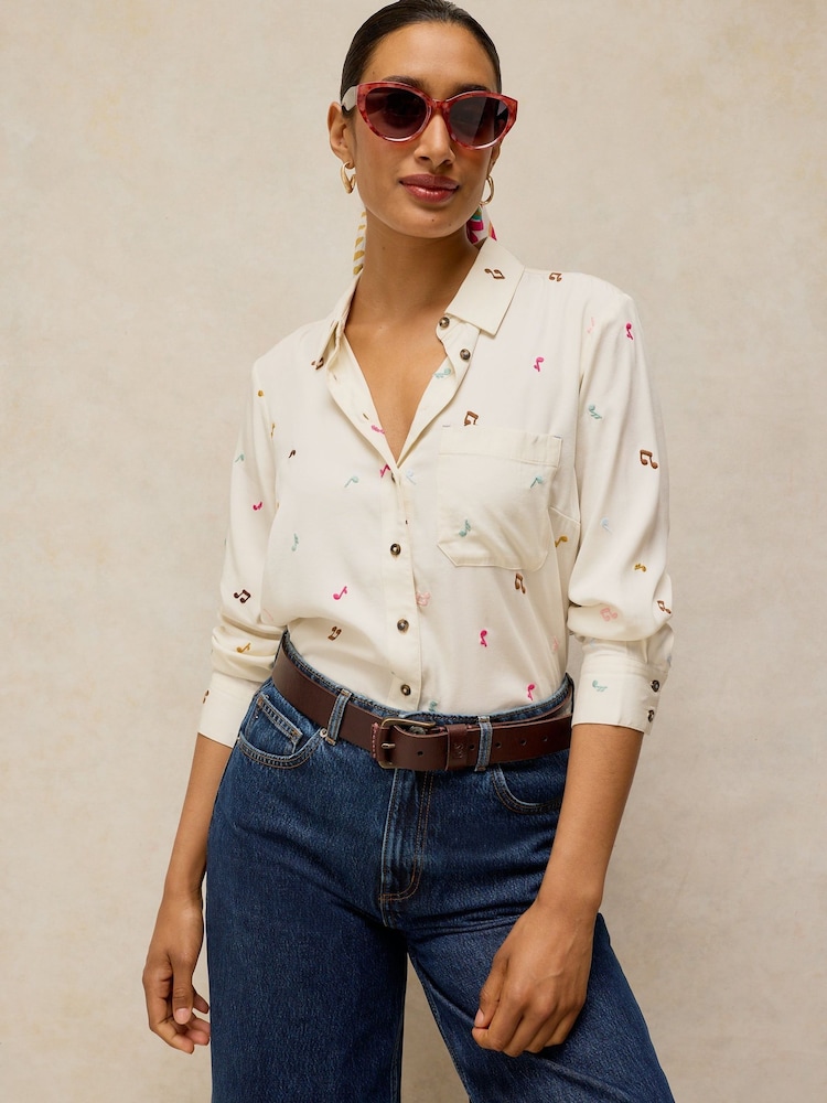 White Stuff White Libby Organic Cotton Shirt - Image 1 of 6 White Stuff White Libby Organic Cotton Shirt - Image 1 of 6