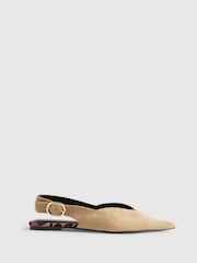 River Island Brown Faux Suede Point Toe Flats - Image 2 of 6