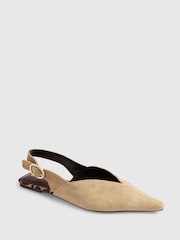 River Island Brown Faux Suede Point Toe Flats - Image 3 of 6