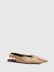 River Island Brown Faux Suede Point Toe Flats - Image 4 of 6