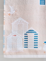 Natural Beach Huts Towel 100% Cotton - Image 4 of 5