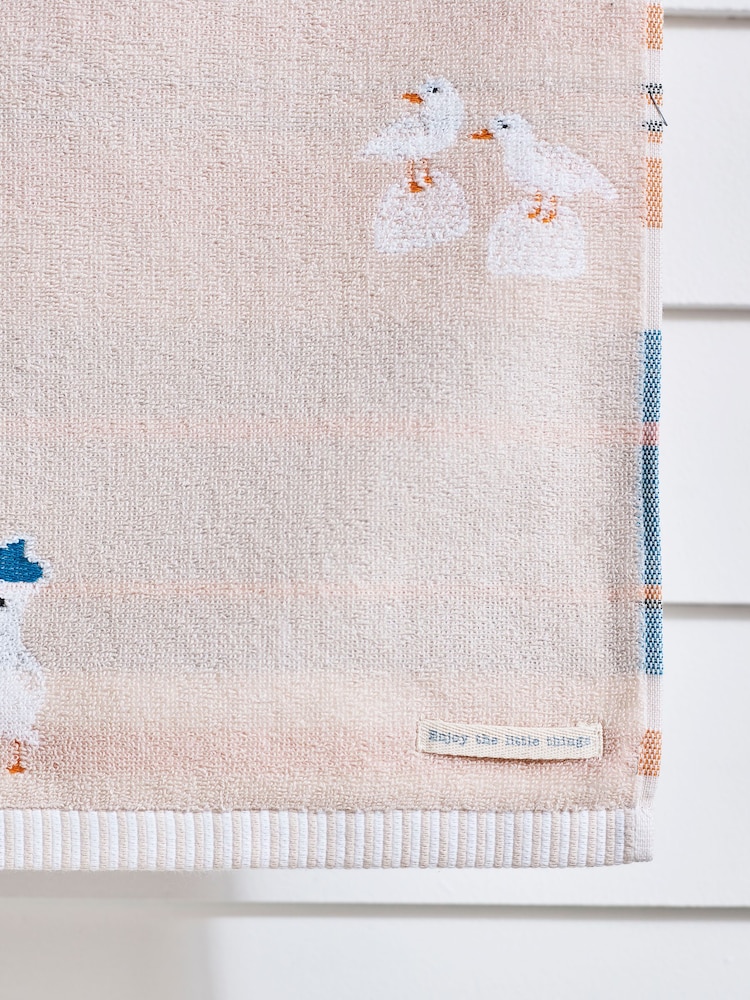 Natural Beach Huts Towel 100% Cotton - Image 5 of 5