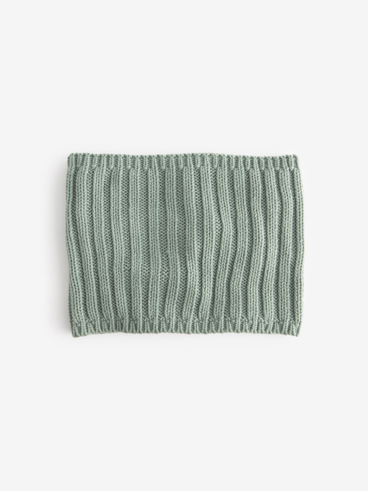 Sage Green Ribbed Knitted Snood (1-16yrs) - Image 2 of 3