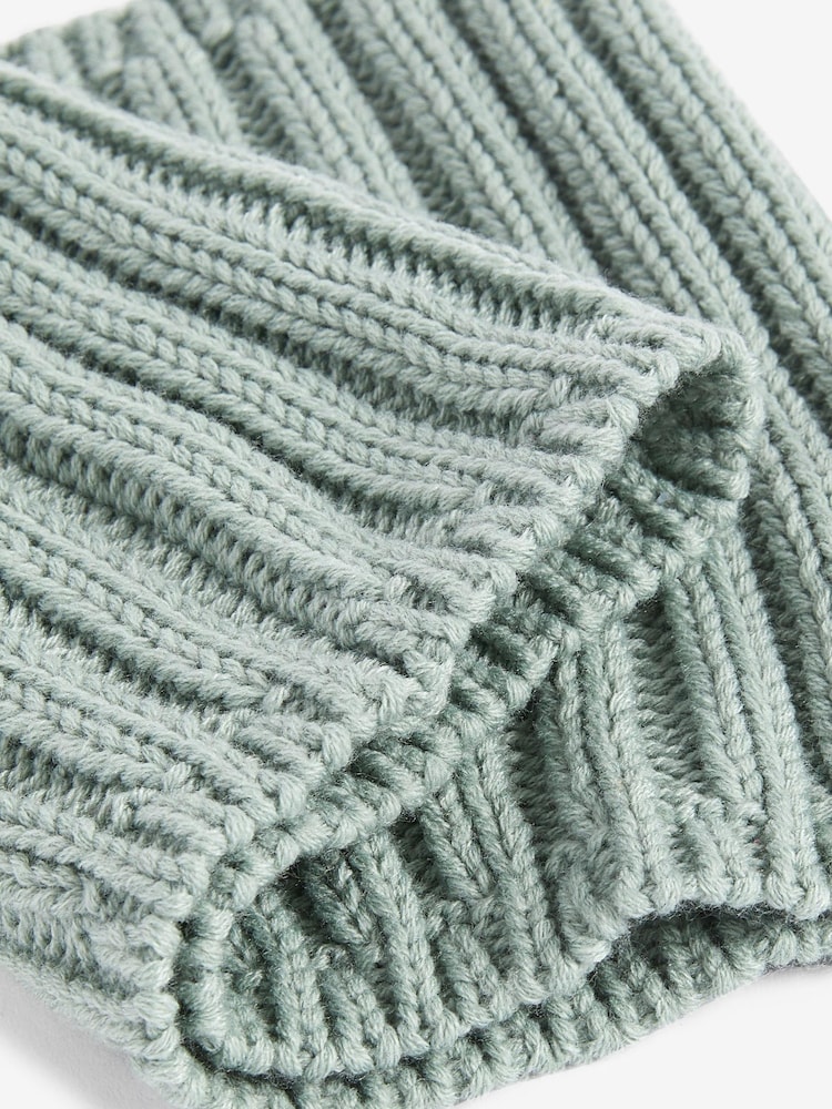 Sage Green Ribbed Knitted Snood (1-16yrs) - Image 3 of 3
